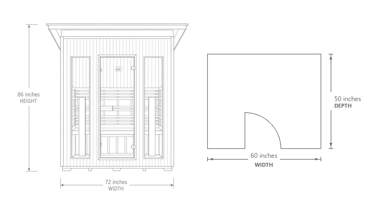 LEGACY EDEN™ Hybrid Sauna dimensions
