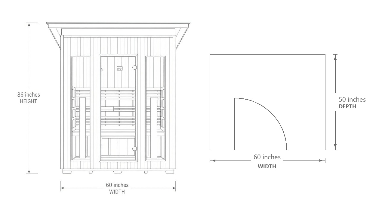 LEGACY EDEN™ Infrared Sauna dimensions