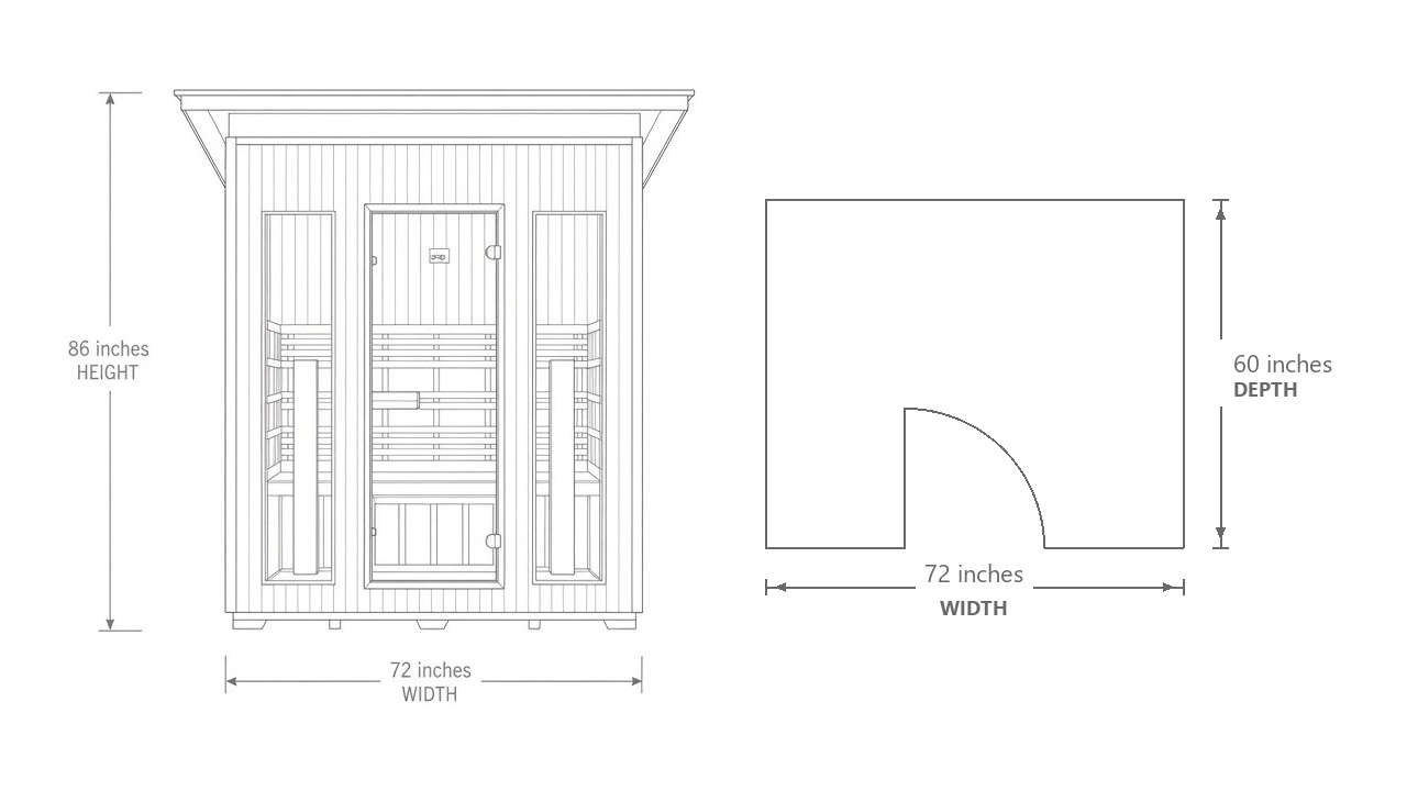 LEGACY ELARIS™ Infrared Sauna dimensions