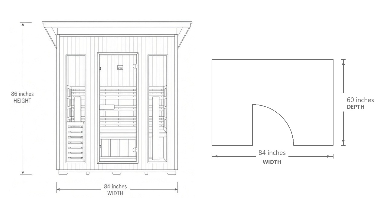 LEGACY HARMONY™ Infrared Sauna dimensions