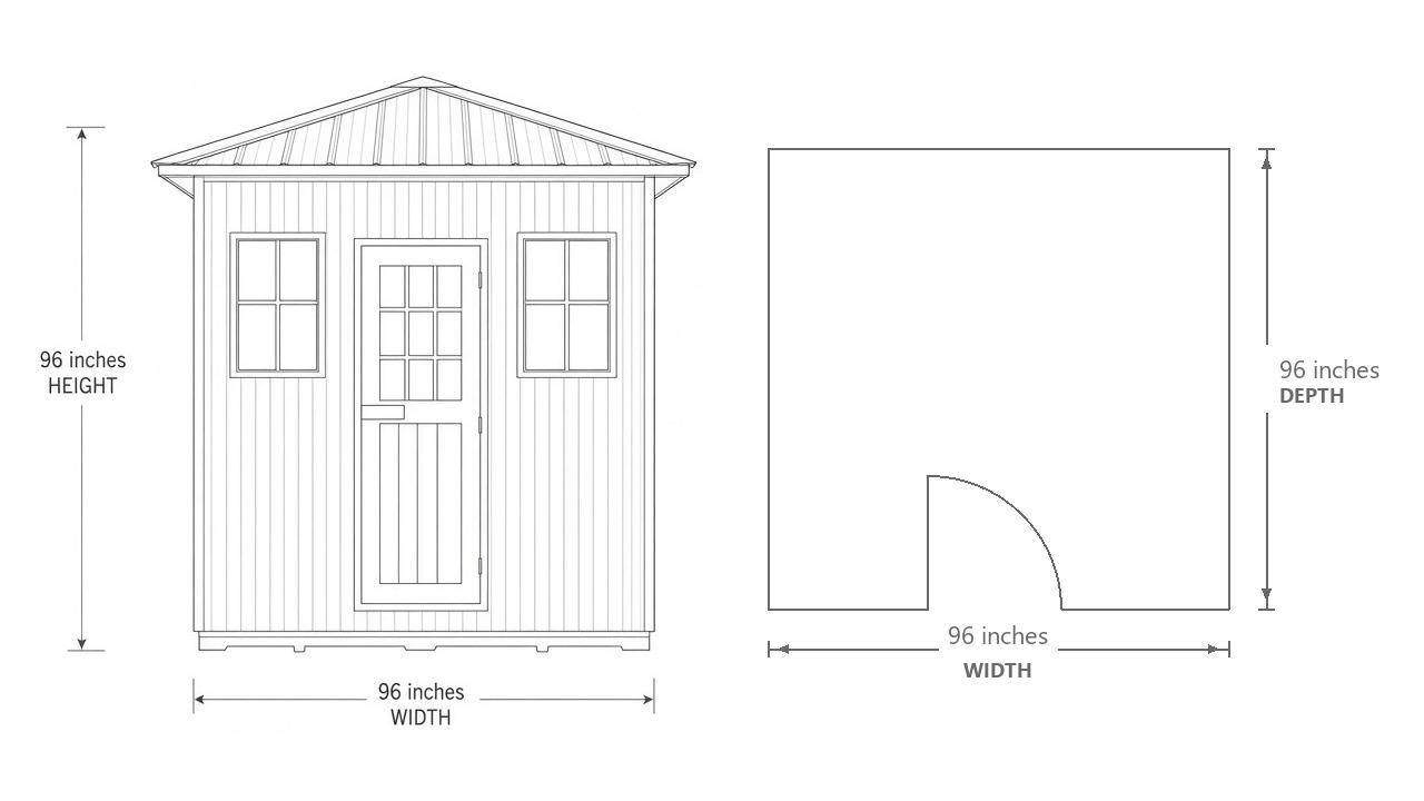 HERITAGE PINNACLE™ Hybrid Sauna dimensions