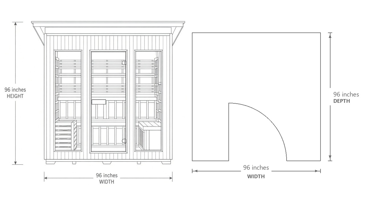 LEGACY PINNACLE™ Infrared Sauna dimensions