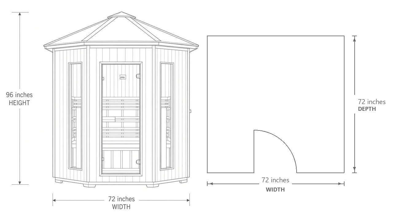 LEGACY VIORA™ Infrared Sauna - Summit Edition dimensions